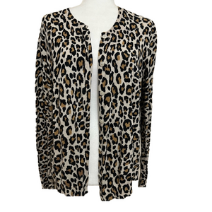 Loft Leopard Button Up Sweater